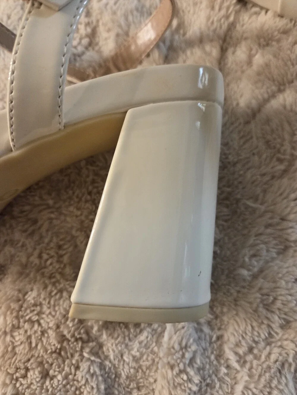 Mia Women's Strappy Block Heel Sandals - Cream Size 8.